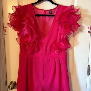 SHEIN Pink Ruffled Romper
